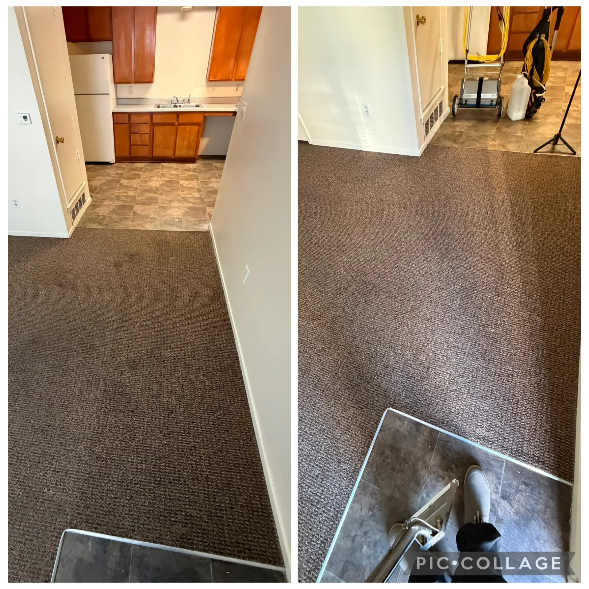 Apartment carpet deep cleaning before and after