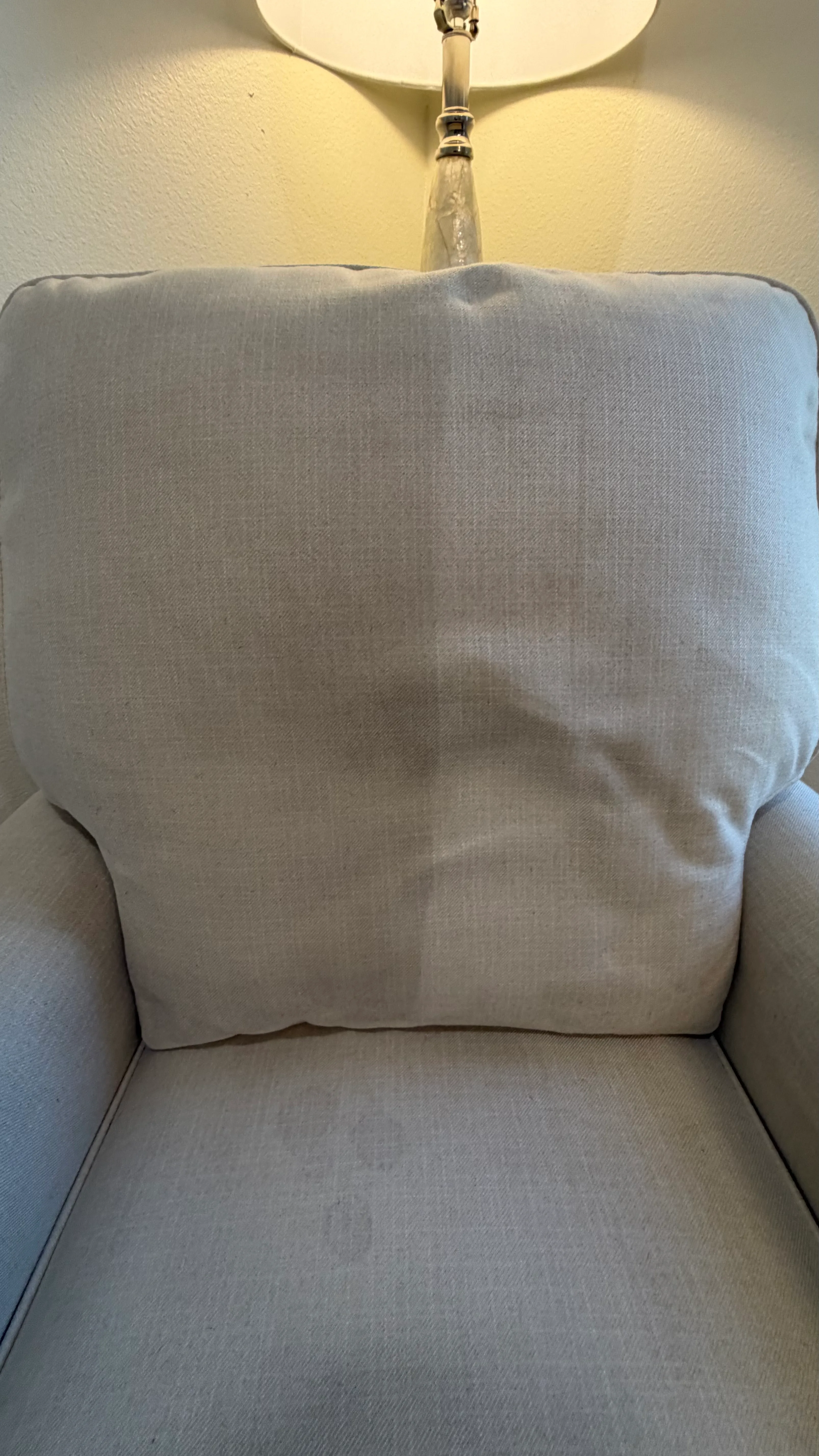 Upholstered furniture before and after professional cleaning in Bowie, TX